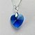 GARGANTILHA FOLHEADO A PRATA COM 50 MILÉSIMOS + VERNIZ DIAMOND - GARGANTILHA CORRENTE VENEZIANA 45CM PINGENTE CORAÇÃO CRISTAL AZUL ESCURO 13MM  + FECHO LAGOSTA - PRA446 - Imagem 2