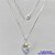 GARGANTILHA FOLHEADO A PRATA COM 50 MILÉSIMOS + VERNIZ DIAMOND - GARGANTILHA CORRENTE VENEZIANA 45CM PINGENTE CORAÇÃO CRISTAL 13MM  + FECHO LAGOSTA - PRA448 - Imagem 1