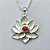 CONJUNTO FOLHEADO A PRATA COM 50 MILÉSIMOS + VERNIZ DIAMOND - CONJUNTO COM CORRENTE VENEZIANA 45CM - BRINCOS DE PINO E PINGENTES EM FLORES COM PEDRA EM ZIRCÔNIA VERMELHA 19X22MM - PRA451 - Imagem 2