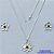 CONJUNTO FOLHEADO A PRATA COM 50 MILÉSIMOS + VERNIZ DIAMOND - CONJUNTO COM CORRENTE VENEZIANA 45CM - BRINCOS DE PINO E PINGENTES EM FLORES COM PEDRA EM ZIRCÔNIA AZUL 19X22MM - PRA452 - Imagem 1