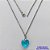 GARGANTILHA EM AÇO INOXIDAVEL - (AÇO03) (CX.127)  GARGANTILHA COM CORRENTE 50CM E PINGENTE CORAÇÃO CRISTAL AZUL 13MM - FECHO LAGOSTA - AÇO2046 - Imagem 1