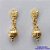 BRINCO FOLHEADO A OURO - BANHADO COM 5 MILÉSIMOS + VERNIZ DIAMOND -  BRINCO DE PINO COM BASE DESENHADA BOLINHA DESENHADA 26MM - OURO312 - Imagem 1
