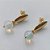 BRINCO FOLHEADO A OURO - BANHADO COM 5 MILÉSIMOS + VERNIZ DIAMOND -  BRINCO DE PINO BASE LISA COM PEDRA OPALA 30MM - OURO314 - Imagem 2