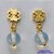 BRINCO FOLHEADO A OURO - BANHADO COM 5 MILÉSIMOS + VERNIZ DIAMOND -  BRINCO DE PINO BASE DESENHADA TREVO COM PEDRA OPALA 30MM - OURO317 - Imagem 1