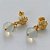 BRINCO FOLHEADO A OURO - BANHADO COM 5 MILÉSIMOS + VERNIZ DIAMOND -  BRINCO DE PINO BASE DESENHADA TREVO COM PEDRA OPALA 30MM - OURO317 - Imagem 2