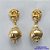 BRINCO FOLHEADO A OURO - BANHADO COM 5 MILÉSIMOS + VERNIZ DIAMOND -  BRINCO DE PINO BASE DESENHADA E BOLA DESENHADA 26MM - OURO318 - Imagem 1