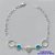 PULSEIRA FOLHEADA A PRATA COM 50 MILÉSIMOS + VERNIZ DIAMOND - PULSEIRA COM CORAÇÃO E PEDRA CRISTAL AZUL - TAMANHO: 19CM E  FECHO LAGOSTA PRA478 - Imagem 1