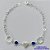 PULSEIRA FOLHEADA A PRATA COM 50 MILÉSIMOS + VERNIZ DIAMOND - PULSEIRA COM CORAÇÃO E PEDRA CRISTAL AZUL ESCURO - TAMANHO: 19CM E  FECHO LAGOSTA PRA481 - Imagem 1