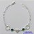PULSEIRA FOLHEADA A PRATA COM 50 MILÉSIMOS + VERNIZ DIAMOND - PULSEIRA COM CORAÇÃO E PEDRA CRISTAL VERDE - TAMANHO: 19CM E  FECHO LAGOSTA PRA482 - Imagem 1