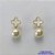 BRINCO FOLHEADO A OURO - BANHADO COM 5 MILÉSIMOS + VERNIZ DIAMOND(BIJ644) -  BRINCO DE PINO VAN CLEEF BRANCO E PÉROLA 16MM - OURO323 - Imagem 1