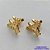 BRINCO FOLHEADO A OURO - BANHADO COM 5 MILÉSIMOS + VERNIZ DIAMOND(BRD9020) -  BRINCO DE PINO BORBOLETAS 14MM - OURO326 - Imagem 2
