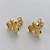 BRINCO FOLHEADO A OURO - BANHADO COM 5 MILÉSIMOS + VERNIZ DIAMOND(BRD9018) -  BRINCO DE PINO FLOR 10MM - OURO328 - Imagem 2