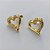 BRINCO FOLHEADO A OURO - BANHADO COM 5 MILÉSIMOS + VERNIZ DIAMOND(BRD9011) -  BRINCO DE PINO CORAÇÃO 13MM - OURO332 - Imagem 2