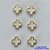 BRINCO FOLHEADO A OURO - BANHADO COM 5 MILÉSIMOS + VERNIZ DIAMOND(BIJ652) -   TRIO DE BRINCO DE PINO VAN CLEEF BRANCO 6MM - OURO335 - Imagem 1