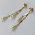 BRINCO FOLHEADO A OURO - BANHADO COM 5 MILÉSIMOS + VERNIZ DIAMOND - BRINCO DE PINO BASE DESENHADA E PÉROLAS 7MM - OURO337 - Imagem 2