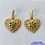 BRINCO FOLHEADO A OURO - BANHADO COM 5 MILÉSIMOS + VERNIZ DIAMOND - BRINCO DE PINO BASE LISA CORAÇÃO COM MICRO ZIRCÔNIAS 15MM - OURO342 - Imagem 1