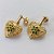 BRINCO FOLHEADO A OURO - BANHADO COM 5 MILÉSIMOS + VERNIZ DIAMOND - BRINCO DE PINO BASE LISA CORAÇÃO COM MICRO ZIRCÔNIAS 15MM - OURO342 - Imagem 2