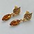 BRINCO FOLHEADO A OURO - BANHADO COM 5 MILÉSIMOS + VERNIZ DIAMOND - BRINCO DE PINO BASE DESENHADA COM CRISTAL AUSTRÍACO 6MM - OURO343 - Imagem 2
