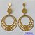 BRINCO FOLHEADO A OURO - BANHADO COM 5 MILÉSIMOS + VERNIZ DIAMOND - BRINCO DE PINO LISO E CÍRCULO VAZADOS DESENHADO 32MM - OURO348 - Imagem 1
