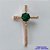 PINGENTE NO BRUTO PRONTO PARA O BANHO - (CX37) PINGENTE CRUCIFIXO CRAVEJADO EM MICROS ZIRCÔNIAS CRISTAIS E ZIRCÔNIA VERDE ESCURA -  COMPOSIÇÃO: LATÃO / ZIRCÔNIA - TAMANHO 23X37MM - PESO TOTAL 2,8GR - BRU15067 - Imagem 1