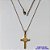 GARGANTILHA NO BRUTO PRONTO PARA O BANHO(CX127) - GARGANTILHA COM CORRENTE L-11  42CM - PINGENTE CRUCIFIXO CORAÇÃO COM MICRO ZIRCÔNIAS 16X27MM - PESO TOTAL 3,3GR - BRU15076 - Imagem 1