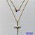 GARGANTILHA NO BRUTO PRONTO PARA O BANHO(CX127) - GARGANTILHA COM CORRENTE VENEZIANA 45CM - PINGENTE CRUCIFIXO COM CORAÇÃO E  MICRO ZIRCÔNIAS 17X27MM - PESO TOTAL 2,0GR - BRU15078 - Imagem 1