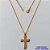 GARGANTILHA NO BRUTO PRONTO PARA O BANHO(CX127) - GARGANTILHA COM CORRENTE CADEADO 45CM - PINGENTE CRUCIFIXO COM MICRO ZIRCÔNIAS 3X13MM - PESO TOTAL 3,8GR - BRU15084 - Imagem 1