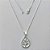 GARGANTILHA FOLHEADA A PRATA COM 50 MILÉSIMOS + VERNIZ DIAMOND - GARGANTILHA CORRENTE VENEZIANA 45CM PINGENTE GOTA VAZADO 13MM COM ZIRCÔNIA CRISTAL - FECHO LAGOSTA PRA504 - Imagem 1