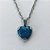 GARGANTILHA EM AÇO INOXIDÁVEL - (AÇO03) - (CX.75)  GARGANTILHA COM CORRENTE 50CM E PINGENTE CORAÇÃO EM CRISTAL COM GLITTER AZUL ESCURO 12MM - COMPOSIÇÃO: AÇO INOXIDÁVEL - AÇO2081 - Imagem 2