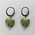 BRINCO EM AÇO INOXIDÁVEL - - (CX.75)  BRINCOS ARGOLINHA DE PRESSÃO COM CORAÇÃO EM CRISTAL COM GLITTER VERDE 12MM - COMPOSIÇÃO: AÇO INOXIDÁVEL - AÇO2084 - Imagem 1