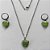 CONJUNTO EM AÇO INOXIDÁVEL - (AÇO03) - (CX.75)  CONJUNTO COM CORRENTE 50CM E BRINCOS ARGOLINHA DE PRESSÃO COM PINGENTES CORAÇÃO EM CRISTAL COM GLITTER VERDE 12MM - COMPOSIÇÃO: AÇO INOXIDÁVEL - AÇO2086 - Imagem 1