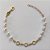 PULSEIRA NO BRUTO PRONTA PARA O BANHO - PULSEIRA COM PÉROLAS E CRISTAIS - TAMANHO 18CM - PESO 2,6GR - FECHO LAGOSTA - BRU15222 - Imagem 1