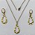 CONJUNTO NO BRUTO PRONTO PARA O BANHO - (E3192) CONJUNTO COM CORRENTE CADEADO 45CM COM BRINCOS ARGOLINHA DE PRESSÃO E PINGENTES GOTA MARTELADA VAZADA 27MM - PESO: 3,4GR - COMPOSIÇÃO: 100% LATÃO - BRU15334 - Imagem 1