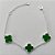 PULSEIRA FOLHEADO A PRATA COM 50 MILÉSIMOS + VERNIZ DIAMOND - PULSEIRA 18CM VAN CLEEF VERDE FECHO LAGOSTA - PRA528 - Imagem 1