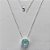 GARGANTILHA FOLHEADA A PRATA COM 50 MILÉSIMOS + VERNIZ DIAMOND - GARGANTILHA CORRENTE CADEADO 45CM ZIRCÔNIA AZUL REDONDA 11MM -PRA529 - Imagem 1