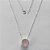 GARGANTILHA FOLHEADA A PRATA COM 50 MILÉSIMOS + VERNIZ DIAMOND - GARGANTILHA CORRENTE CADEADO 45CM ZIRCÔNIA ROSE REDONDA 11MM -PRA533 - Imagem 1