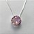 GARGANTILHA FOLHEADA A PRATA COM 50 MILÉSIMOS + VERNIZ DIAMOND - GARGANTILHA CORRENTE VENEZIANA 45CM COM PEDRA REDONDA ROSA 11MM -PRA536 - Imagem 2