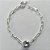 PULSEIRA FOLHEADO A PRATA COM 50 MILÉSIMOS + VERNIZ DIAMOND - PULSEIRA 17CM ZIRCÔNIA CRISTAL 11MM COM FECHO BÓIA- PRA540 - Imagem 1