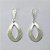 BRINCO FOLHEADA A PRATA COM 50 MILÉSIMOS + VERNIZ DIAMOND - BRINCOS DE PINO COM BASE DESENHADA E PINGENTE OVAL VAZADO 18MM -PRA547 - Imagem 1