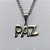 GARGANTILHA EM AÇO INOXIDÁVEL -  (CX.134) GARGANTILHA COM CORRENTE 45CM E PINGENTE PAZ 16MM - COMPOSIÇÃO: AÇO INOXIDÁVEL - AÇO2107 - Imagem 2