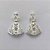 BRINCO FOLHEADA A PRATA COM 50 MILÉSIMOS + VERNIZ DIAMOND -  BRINCOS DE PINO NOSSA SENHORA APARECIDA COM MICRO ZIRCÔNIAS 11MM -PRA554 - Imagem 1