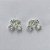BRINCO FOLHEADA A PRATA COM 50 MILÉSIMOS + VERNIZ DIAMOND -  BRINCOS DE PINO FLOR COM MICRO ZIRCÔNIAS 8MM -PRA560 - Imagem 1
