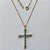 GARGANTILHA NO BRUTO PRONTO PARA O BANHO(CX63) - GARGANTILHA COM CORRENTE VENEZIANA 45CM - PINGENTE CRUCIFIXO COM ZIRCÔNIAS VERDES 28X40MM - PESO TOTAL 4,7GR - BRU15540 - Imagem 1