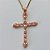 GARGANTILHA NO BRUTO PRONTO PARA O BANHO(CX63) - GARGANTILHA COM CORRENTE VENEZIANA 45CM - PINGENTE CRUCIFIXO COM ZIRCÔNIAS ROSA 28X40MM - PESO TOTAL 4,7GR - BRU15541 - Imagem 2