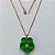 GARGANTILHA NO BRUTO PRONTO PARA O BANHO(CX63) - GARGANTILHA COM CORRENTE VENEZIANA 45CM - PINGENTE COM ZIRCÔNIAS REDONDA VERDE 9MM - PESO TOTAL 7,9GR - BRU15547 - Imagem 1