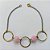 PULSEIRA NO BRUTO PRONTO PARA O BANHO (CX31) - PULSEIRA COM CÍRCULOS VAZADOS E BOLAS ROSAS - TAMANHO 21CM  - PESO: 3,3GR - BRU15564 - Imagem 1