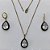 CONJUNTO NO BRUTO PRONTO PARA O BANHO(CX88)- CORRENTE VENEZIANA 45CM + EXTENSOR E FECHO LAGOSTA - BRINCOS ARGOLINHA DE PRESSÃO E PINGENTES COM BASES CRAVEJADAS EM CRISTAIS PRETAS E ZIRCÔNIA CRISTAL 10X14MM - PESO TOTAL 11,2GR - BRU15576 - Imagem 1