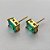 BRINCO NO BRUTO PRONTO PARA O BANHO - KIT COM 3 BRINCOS DE PINO COM ZIRCÔNIA VERDE RETANGULAR 6x8MM - PESO TOTAL 4,3GR - BRU15758 - Imagem 2