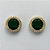 BRINCO NO BRUTO PRONTO PARA O BANHO - BRINCO DE PINO COM BASE EM ALTA FUSÃO REDONDA CRAVEJADA COM MICROS ZIRCÔNIAS CRISTAIS E PEDRA EM ZIRCÔNIA VERDE ESCURA 10MM - PESO TOTAL 5,3GR BRU15888 - Imagem 1