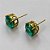 BRINCO NO BRUTO PRONTO PARA O BANHO - KIT COM 3 BRINCOS DE PINO COM ZIRCÔNIA REDONDA VERDE 10X10MM - PESO TOTAL 10,3GR - BRU15919 - Imagem 2